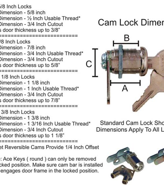 Cam Lock Dimensions